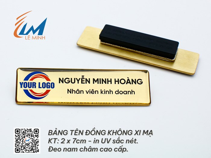 BẢNG TÊN ĐỒNG KHÔNG XI VÀNG IN UV