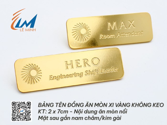 ĐỒNG ĂN MÒN NỔI XI VÀNG KHÔNG PHỦ KEO