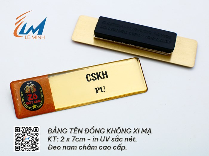 BẢNG TÊN ĐỒNG KHÔNG XI VÀNG IN UV