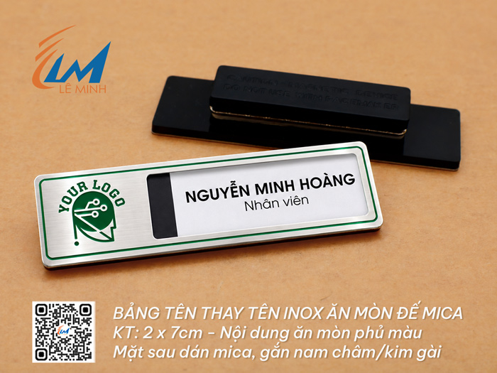 BẢNG TÊN THAY TÊN INOX ĂN MÒN DÁN MICA