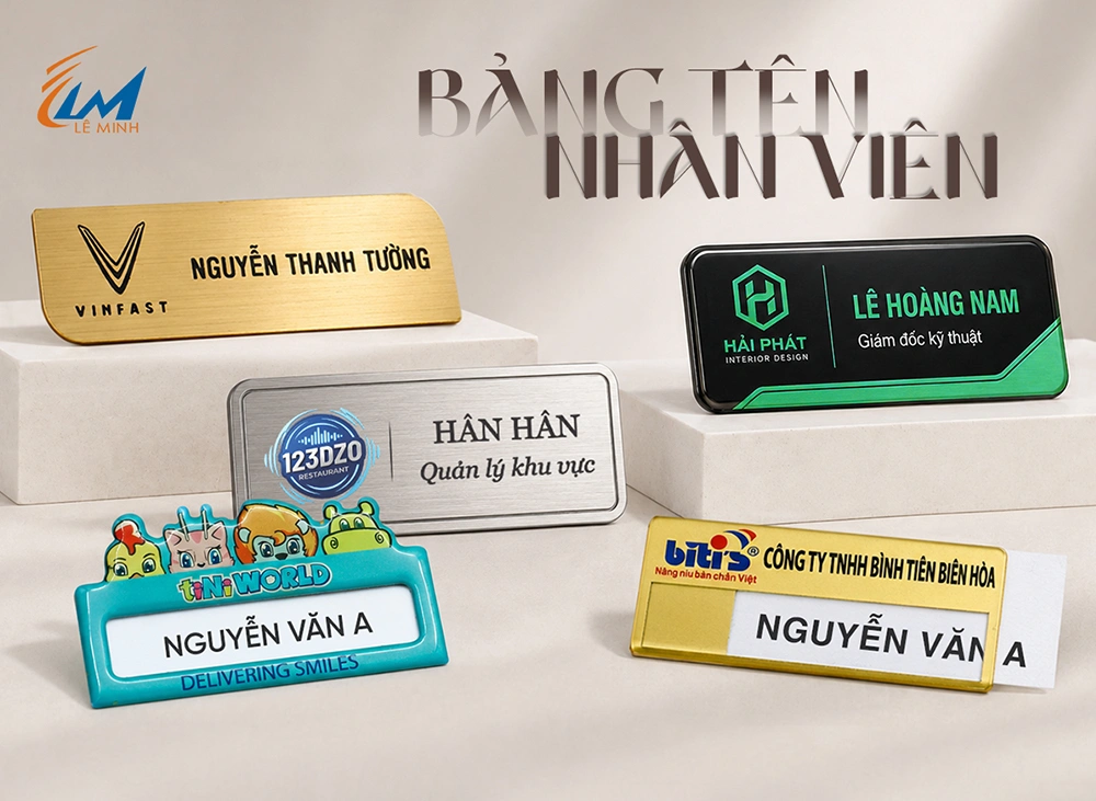Bảng tên nhân viên đeo áo