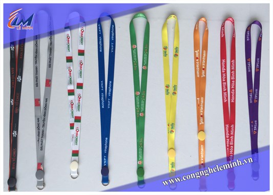 In dây đeo thẻ nhân viên chất liệu Satin