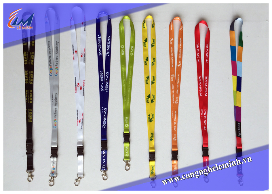 In dây đeo thẻ nhân viên chất liệu Satin