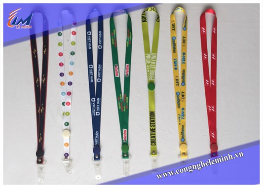 In dây đeo thẻ nhân viên chất liệu Satin