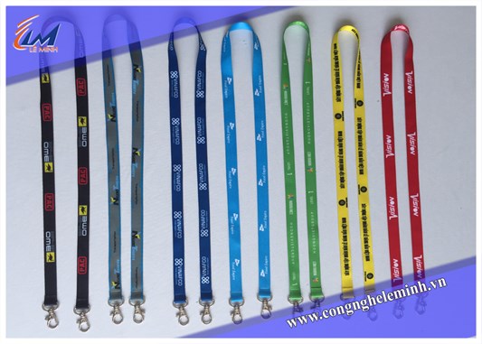 In dây đeo thẻ nhân viên chất liệu Satin