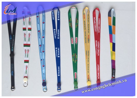 In dây đeo thẻ nhân viên chất liệu Satin