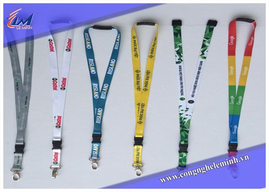 In dây đeo thẻ nhân viên chất liệu Satin