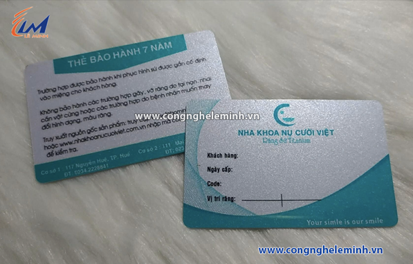 In Thẻ Bảo Hành bằng nhựa