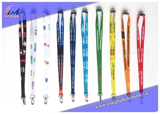 In dây đeo thẻ nhân viên chất liệu Satin