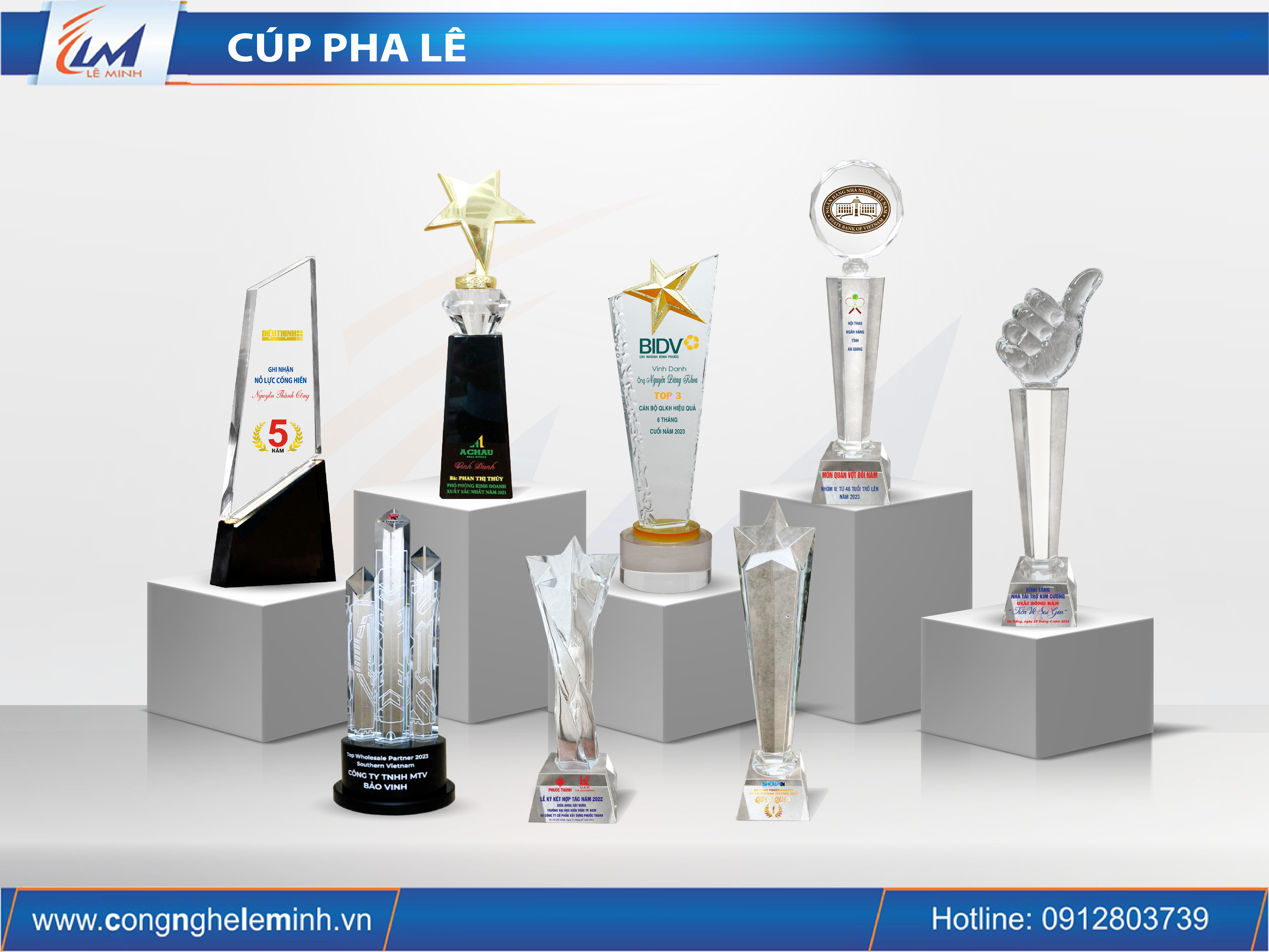 MẪU CÚP PHA LÊ ĐẸP