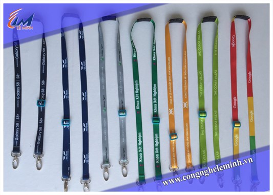In dây đeo thẻ nhân viên chất liệu Satin