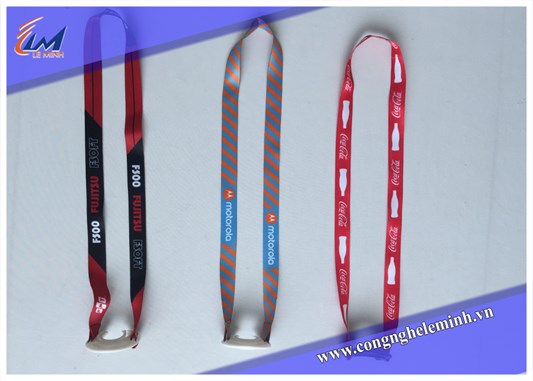 In dây đeo thẻ nhân viên chất liệu Satin