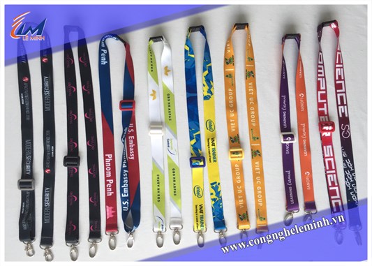 In dây đeo thẻ nhân viên chất liệu Satin