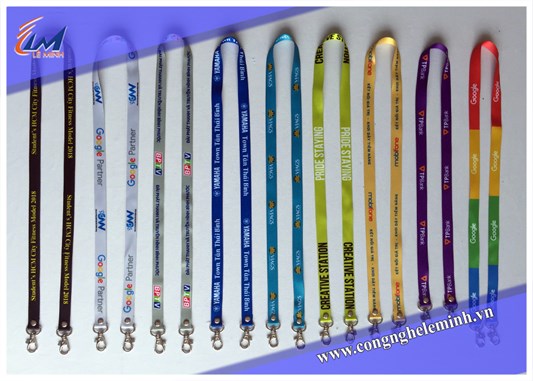 In dây đeo thẻ nhân viên chất liệu Satin