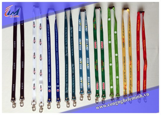 In dây đeo thẻ nhân viên chất liệu Satin