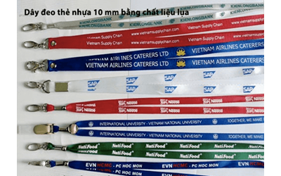 In dây đeo thẻ chất liệu in lụa