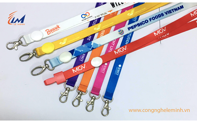 In dây đeo thẻ nhân viên chất liệu Satin