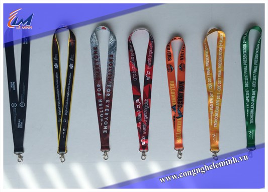 In dây đeo thẻ nhân viên chất liệu Satin