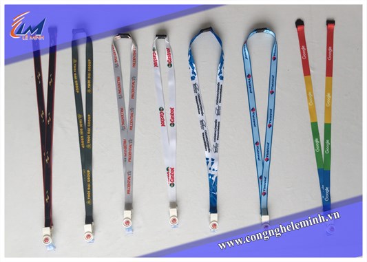 In dây đeo thẻ nhân viên chất liệu Satin