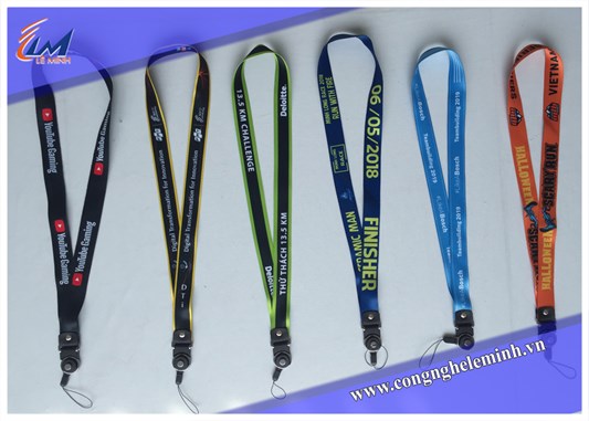 In dây đeo thẻ nhân viên chất liệu Satin