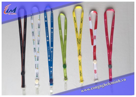 In dây đeo thẻ nhân viên chất liệu Satin
