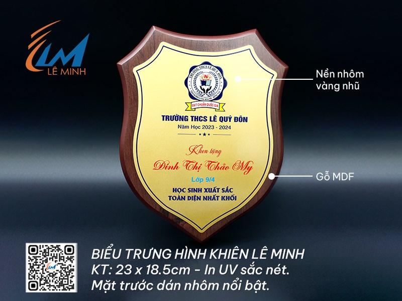 BIỂU TRƯNG GỖ HÌNH KHIÊN