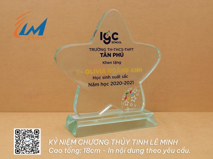 Mẫu kỷ niệm chương pha lê phổ biến giá từ 190k - 325k